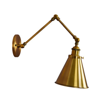 ZOWALA - Industrial Swing Arm Adjustable Iron Gold Wall Sconce Image - 28