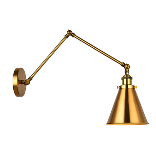 ZOWALA - Industrial Swing Arm Adjustable Iron Gold Wall Sconce Image - 29