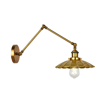 ZOWALA - Industrial Swing Arm Adjustable Iron Gold Wall Sconce Image - 31