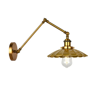 ZOWALA - Industrial Swing Arm Adjustable Iron Gold Wall Sconce Image - 32
