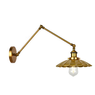 ZOWALA - Industrial Swing Arm Adjustable Iron Gold Wall Sconce Image - 33