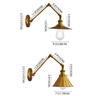 ZOWALA - Industrial Swing Arm Adjustable Iron Gold Wall Sconce Image - 35