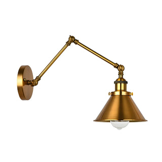 ZOWALA - Industrial Swing Arm Adjustable Iron Gold Wall Sconce Image - 7