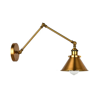 ZOWALA - Industrial Swing Arm Adjustable Iron Gold Wall Sconce Image - 8