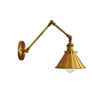 ZOWALA - Industrial Swing Arm Adjustable Iron Gold Wall Sconce Image - 10