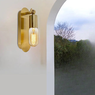 Bedroom Exposed Bulb Gold Geometric Wall Sconce Zawala Image - 3