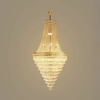 Luxurious Tiered Crystal Cascading Rock Glass Chandelier Image - 2