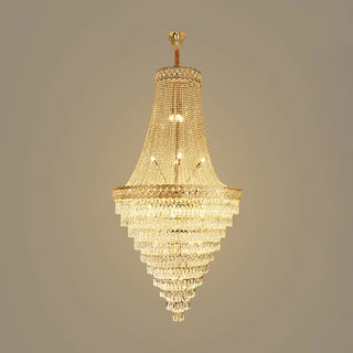 Luxurious Tiered Crystal Cascading Rock Glass Chandelier Image - 4