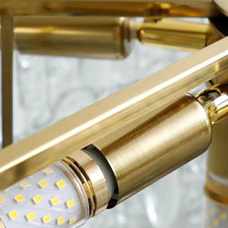 ZOWALA - Gold Glass Leaf Drum Semi-Flush Mount Light Image - 8