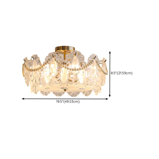 ZOWALA - Gold Glass Slice Drum Semi-Flush Mount Light Image - 14