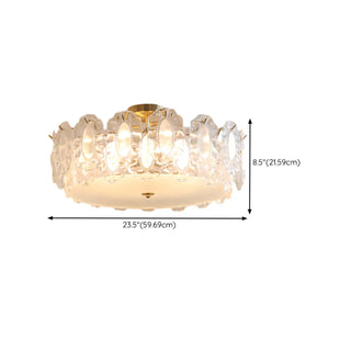 ZOWALA - Gold Glass Slice Drum Semi-Flush Mount Light Image - 15