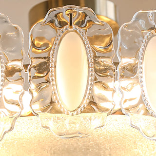 ZOWALA - Gold Glass Slice Drum Semi-Flush Mount Light Image - 10