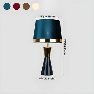 Stylish Fabric Barrel Ceramic Base Modern Table Lamp Zawala #size