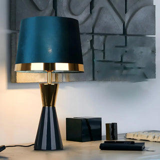 Stylish Fabric Barrel Ceramic Base Modern Table Lamp Zawala Image - 7
