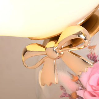 Romantic Glass Dome Gold Table Lamp with Flowers LED Zawala Image - 13