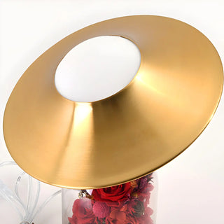 Romantic Glass Dome Gold Table Lamp with Flowers LED Zawala Image - 14