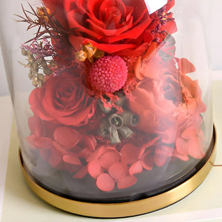 Romantic Glass Dome Gold Table Lamp with Flowers LED Zawala Image - 15