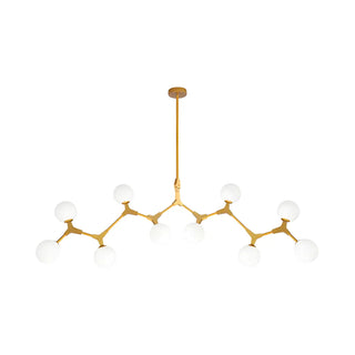 ZOWALA - Minimalist Branch Nordic Opal Glass Globe Gold Chandelier Image - 15
