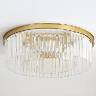 ZOWALA - 2-layer Gold Crystal Strip Flush Mount Light Image - 11