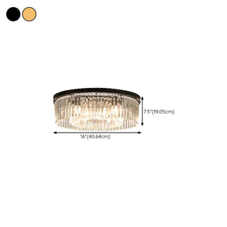 ZOWALA - 2-layer Gold Crystal Strip Flush Mount Light #size