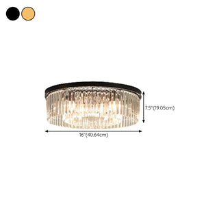 ZOWALA - 2-layer Gold Crystal Strip Flush Mount Light Image - 13