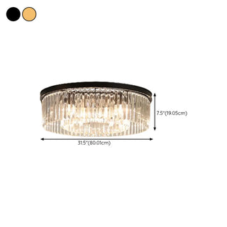 ZOWALA - 2-layer Gold Crystal Strip Flush Mount Light Image - 14