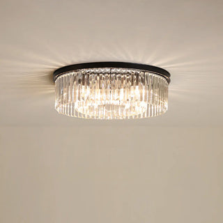 ZOWALA - 2-layer Gold Crystal Strip Flush Mount Light Image - 5