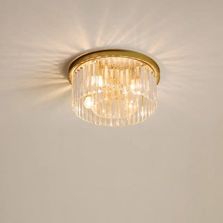ZOWALA - 2-layer Gold Crystal Strip Flush Mount Light Image - 8