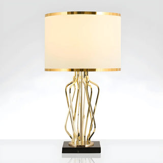 Modern Geometric Metal Table Lamp Gold Elegant Lighting Zawala Image - 3