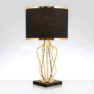 Modern Geometric Metal Table Lamp Gold Elegant Lighting Zawala Image - 4
