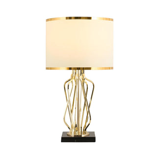 Modern Geometric Metal Table Lamp Gold Elegant Lighting Zawala Image - 5