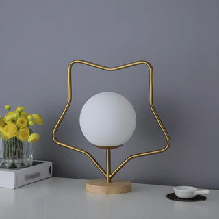 Contemporary Gold Star Frame Globe Glass Table Lamp Zawala Image - 4