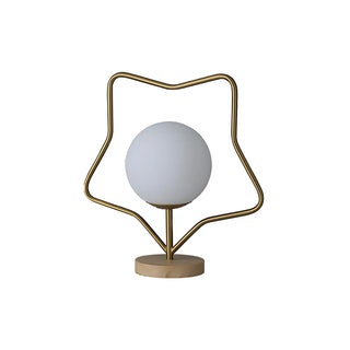 Contemporary Gold Star Frame Globe Glass Table Lamp Zawala Image - 6