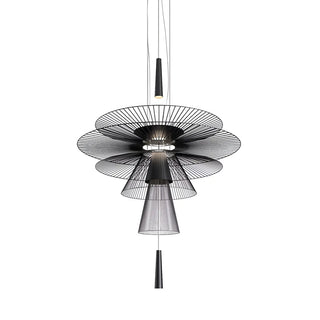 ZOWALA - Gold Metal Tiered 2-Light Geometric Foyer Chandelier Image - 11