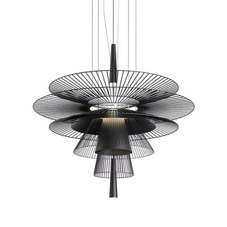 ZOWALA - Gold Metal Tiered 2-Light Geometric Foyer Chandelier Image - 13