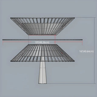 ZOWALA - Gold Metal Tiered 2-Light Geometric Foyer Chandelier #size