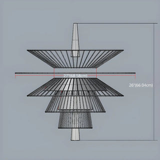 ZOWALA - Gold Metal Tiered 2-Light Geometric Foyer Chandelier Image - 15