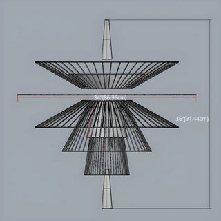 ZOWALA - Gold Metal Tiered 2-Light Geometric Foyer Chandelier Image - 16
