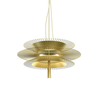 ZOWALA - Gold Metal Tiered 2-Light Geometric Foyer Chandelier Image - 6