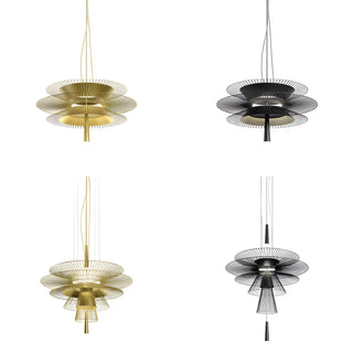 ZOWALA - Gold Metal Tiered 2-Light Geometric Foyer Chandelier Image - 8