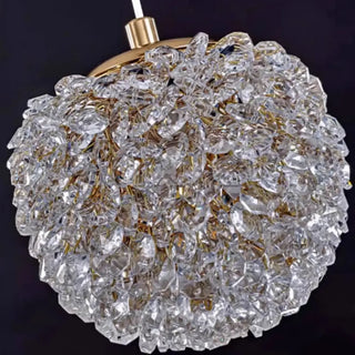 ZOWALA - Contemporary Globe Crystal Gold Bedroom Pendant Light Image - 10