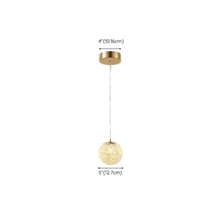 ZOWALA - Contemporary Globe Crystal Gold Bedroom Pendant Light #size