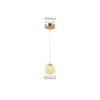ZOWALA - Contemporary Globe Crystal Gold Bedroom Pendant Light Image - 18