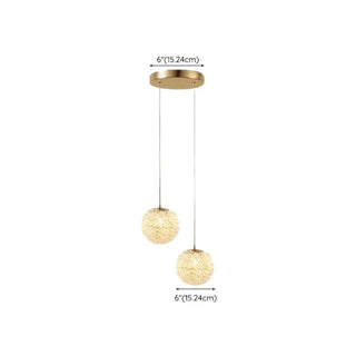ZOWALA - Contemporary Globe Crystal Gold Bedroom Pendant Light Image - 19