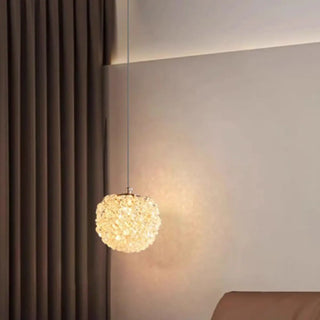 ZOWALA - Contemporary Globe Crystal Gold Bedroom Pendant Light Image - 2