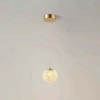 ZOWALA - Contemporary Globe Crystal Gold Bedroom Pendant Light Image - 6