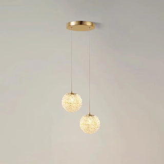 ZOWALA - Contemporary Globe Crystal Gold Bedroom Pendant Light Image - 8