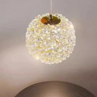 ZOWALA - Contemporary Globe Crystal Gold Bedroom Pendant Light Image - 9