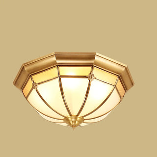 ZOWALA - Bedroom Octagonal Drum Gold Flush Mount Ceiling Light Image - 13