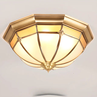 ZOWALA - Bedroom Octagonal Drum Gold Flush Mount Ceiling Light Image - 14